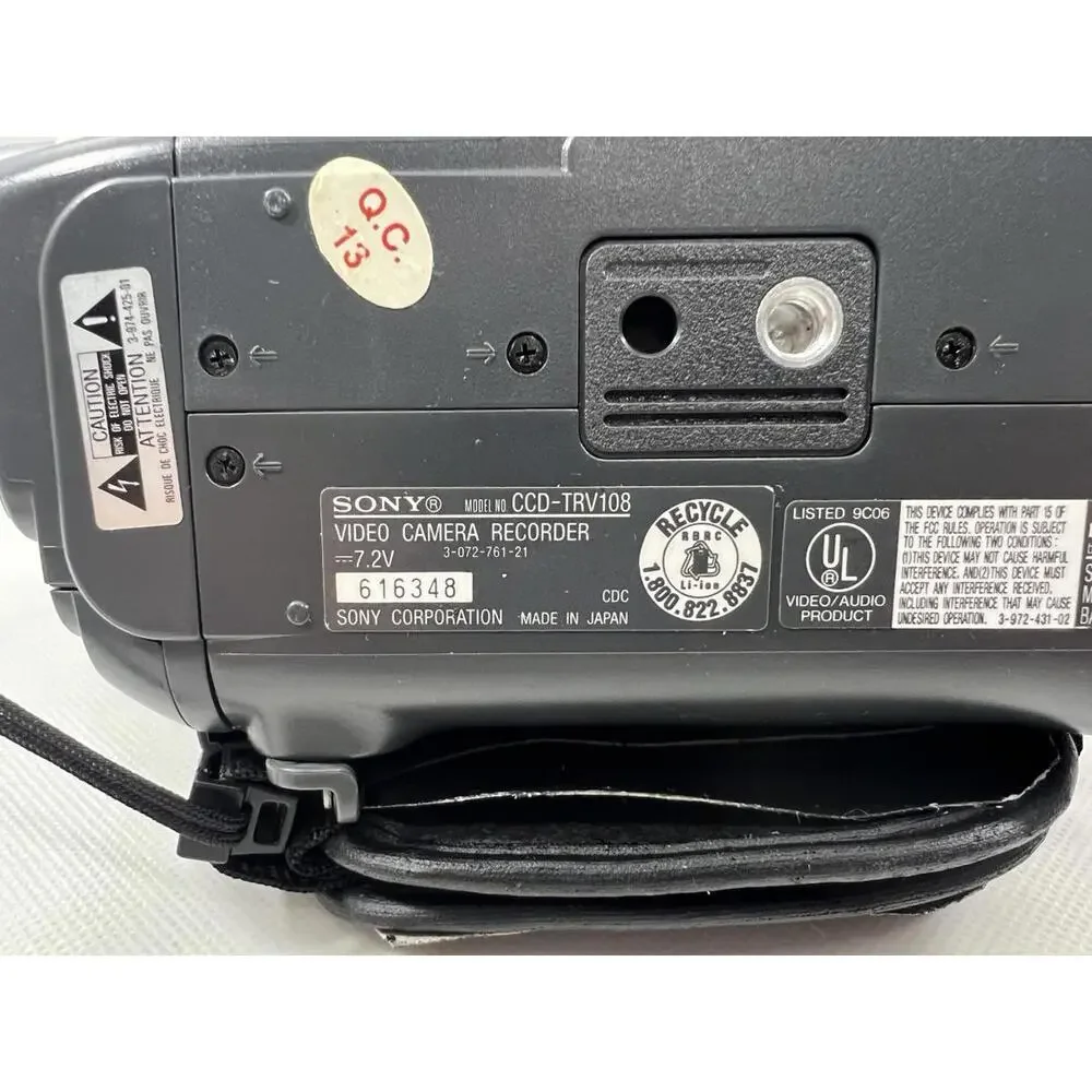 Sony Handy Cam Video Hi 8 Vision Night Shot CCD-TRV108 NTSC AC Adaptor Tested